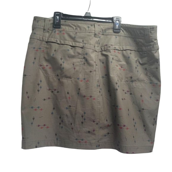 Eddie Bauer Womens Size 14 Skort Skirt Attached Shorts Olive Green With Multicol - Picture 3 of 4